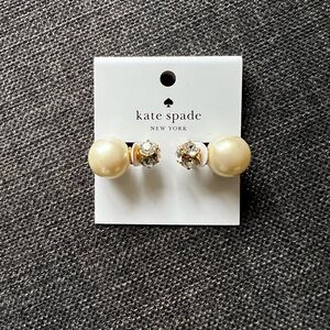 NWT Kate Spade crystal ball & imitation pearl reversible stud earrings